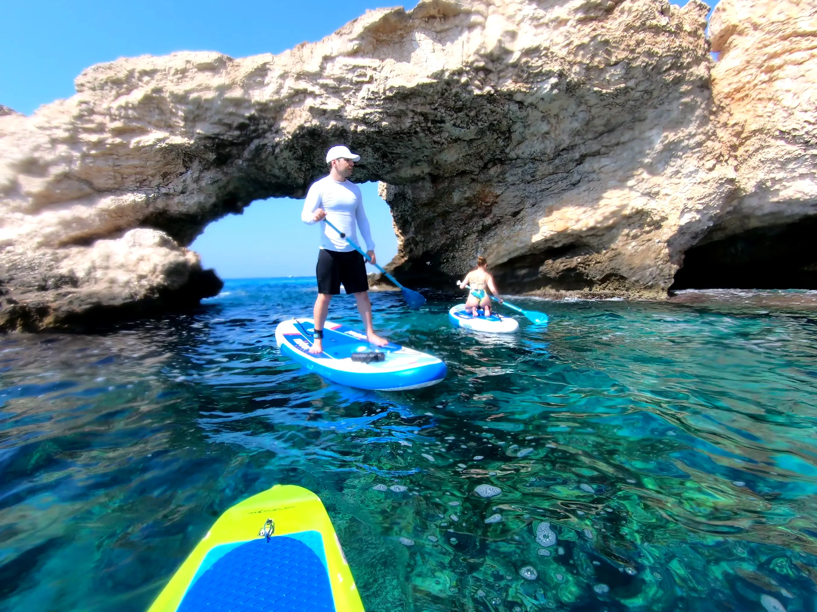 SUP Tour exploring sea caves in Ayia Napa, Cyprus